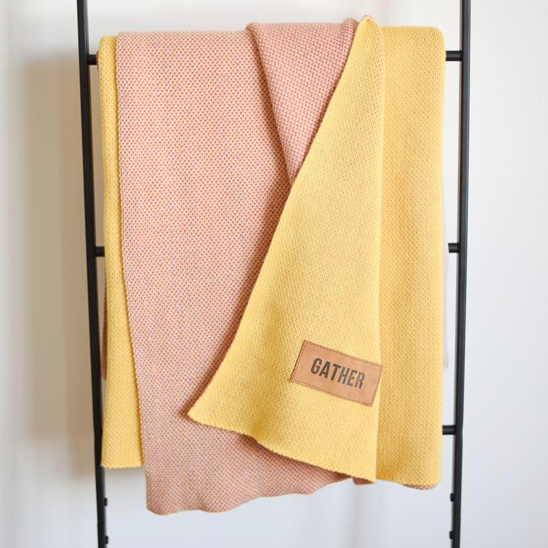 Color block throw blanket deals