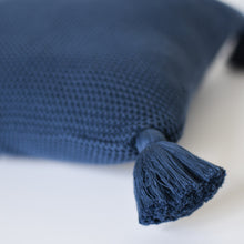 Load image into Gallery viewer, Pillow - Navy Tassels
