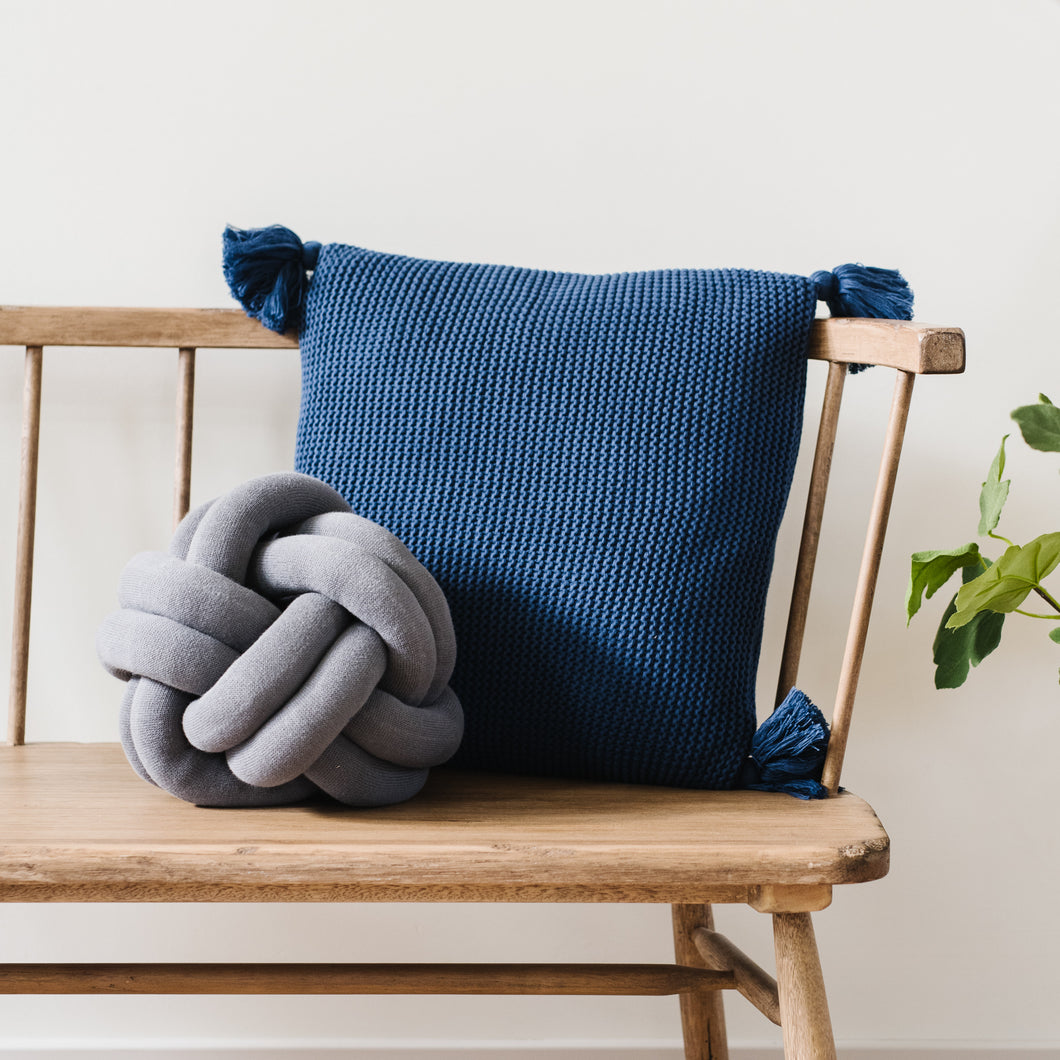 Navy throw top with tassels